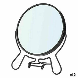 Berilo Miroir Grossissant Noir Fer 13 x 15,3 x 1,5 cm (12 Unités)