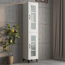 vidaXL Armoire murale suspendue Blanc brillant 34,5x34x90 cm