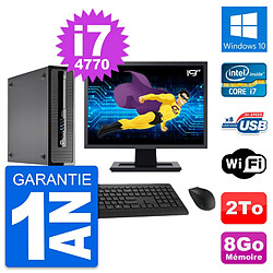 PC HP ProDesk 400 G1 SFF Ecran 19" i7-4770 RAM 8Go Disque 2To Windows 10 Wifi - Occasion