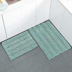 LUUCOZK Tapis de bain antidérapants absorbants à séchage rapide, tapis de décoration de salle de bain-vert clair-51x81cm 