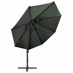 Avis Maison Chic Parasol Jardin | Parasol déporté avec mat et lumières LED Anthracite 300 cm - GKD85097