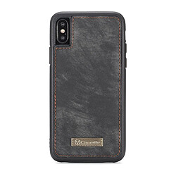 NOUVEAU CASEME Apple iPhone X / XS 2-in-1 14 emplacements Wallet Zip étui en cuir gris