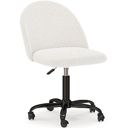 ICONIK INTERIOR Chaise de Bureau Rembourrée - Bouclé - Evelyne Blanc