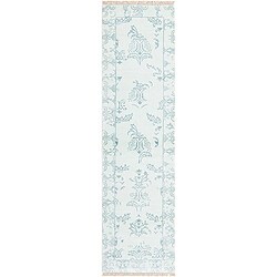 Vidal Tapis de couloir en laine 300x79 bleu Darya