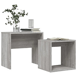 Avis Maison Chic Lot de 2 Tables basses gigognes,Table Console sonoma gris bois d'ingénierie -MN87205