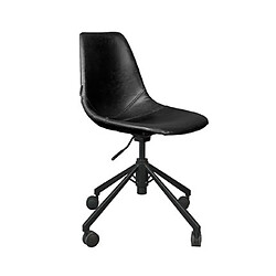 Mes Chaise de bureau à roulettes 67,5x67,5x82 cm en PU noir - FRANKY