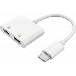 BigBen Connected Adaptateur Audio USB C + Charge USB C vers USB C 12cm Blanc 