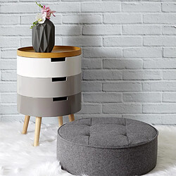 The Home Deco Factory Table de chevet coffre 3 niveaux gris.