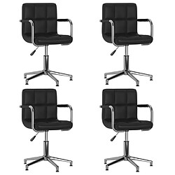 vidaXL Chaises à manger pivotantes lot de 4 noir similicuir 