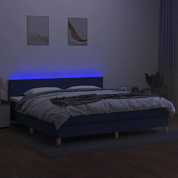 Avis vidaXL Sommier à lattes de lit et matelas et LED Bleu 200x200 cm Tissu