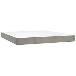 Acheter vidaXL Sommier à lattes de lit et matelas Gris clair 160x200cm Velours