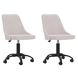 vidaXL Chaises pivotantes à manger lot de 2 crème tissu 