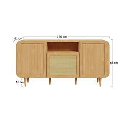 Acheter Bestmobilier Mathilde - buffet bas - bois et cannage - 170 cm