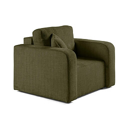 Bestmobilier Miro - fauteuil en velours texturé Miro - fauteuil en velours texturé - Vert Olive