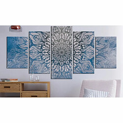 Paris Prix Tableau Imprimé 5 Panneaux Hypnosis Blue Wide 100 x 200 cm