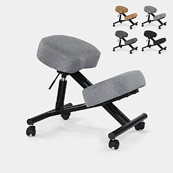 Bodyline - Healt And Massage Chaise orthopédique suédoise ergonomique en tissu et en métal Balance Lux, Couleur: Gris