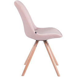 Acheter Decoshop26 4 chaises de salle à manger style scandinave en velours rose pieds rond en bois clair CDS10308