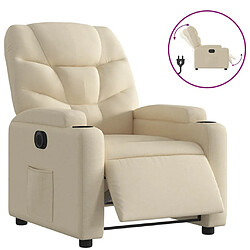 Maison Chic Fauteuil Relax pour salon, Fauteuil inclinable électrique Crème Tissu -GKD56778