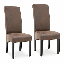 Helloshop26 Lot de deux chaises rembourrée 180 kg max surface d'assise de 44,5 x 44 cm coloris marron 14_0000095