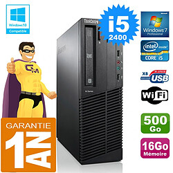 PC Lenovo M92p SFF Core I5-2400 Ram 16Go Disque 500 Go Graveur DVD Wifi W7 · Occasion 