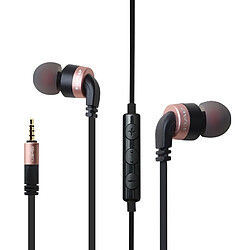 Wewoo Ecouteur Kit Mains libre or rose pour iPhone, iPad, Galaxy, Huawei, Xiaomi, LG, HTC et autres smartphones TPE Écouteurs intra-auriculaires avec micro,