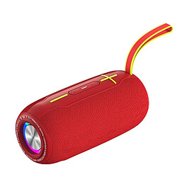 Yonis Enceinte Bluetooth Waterproof Avec Lumière RGB Son Haute Fidélité Enceinte Bluetooth Étanche Lumière RGB Son Haute-Fidélité Autonomie 6h Support MP3 WAV Rouge YONIS