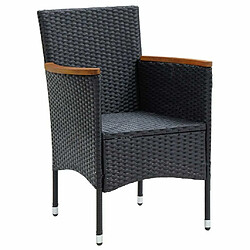 Avis Maison Chic Lot de 4 Chaises de salle à manger de jardin - Fauteuil d'extérieur Résine tressée Noir -MN52125