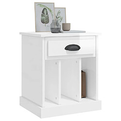 Acheter Maison Chic Table de chevet Table de Nuit Meuble de Rangement blanc brillant 43x36x50 cm