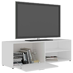 Maison Chic Meuble TV scandinave - Banc TV pour salon Blanc 120x34x37 cm Bois d'ingénierie -MN53530 pas cher