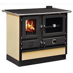 Interstoves Cuisinière à bois Magnum Thermo MBS en fonte | bouilleur sortie côté droit - Beige 