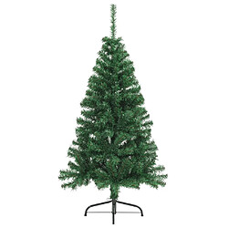 vidaXL Sapin de Noël artificiel moitié avec support vert 120 cm PVC