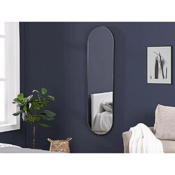 Vente-Unique Miroir mural ovale en métal - L. 40 x H. 140 cm - Noir - ONIKAL