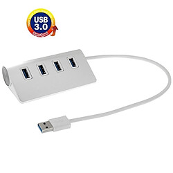 Wewoo Hub USB 3.0 argent Haute vitesse 5Gbps 4 Ports USB 3.0 Portable Aluminium USB Splitter, 2 To