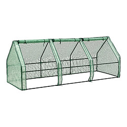 Helloshop26 Châssis de jardin à 3 fenêtres en acier et polyéthylène 240 x 90 x 90 cm vert 03_0008265 