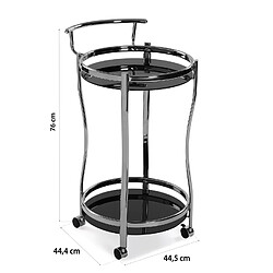 Versa Chariot pour la cuisine ou la salle à manger Driana 44,5x44,4x76cm,Verre, métal chromé, Noir pas cher