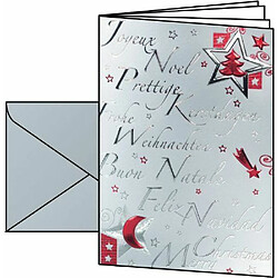 Sigel DS362 Lot de 10 Cartes de Noël 2 volets et Enveloppes Motif Silver Star