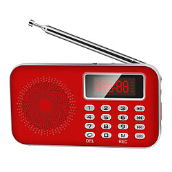 Haut-parleur Portable Radio FM AM Carte USB TF Lecteur MP3 Lampe De Poche LED Rouge pas cher