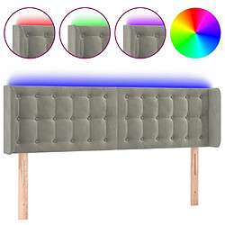 Maison Chic Tête de lit scandinave à LED,meuble de chambre Gris clair 147x16x78/88 cm Velours -MN95149