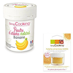 Scrapcooking Arôme alimentaire naturel en poudre banane + paillettes dorées 