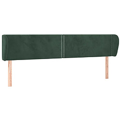 Tête de lit scandinave avec oreilles,meuble de chambre Vert foncé 203x23x78/88 cm Velours -MN41286