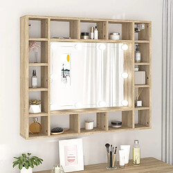 vidaXL Armoire de miroir avec LED Chêne sonoma 91x15x76,5 cm 