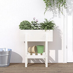 Maison Chic Jardinière,Bac à fleurs - pot de fleur blanc 62x30x69 cm bois massif de pin -GKD44845