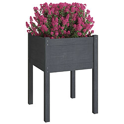 Avis Maison Chic Jardinière,Bac à fleurs - pot de fleur Gris 50x50x70 cm Bois de pin massif -GKD94890