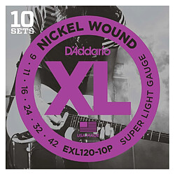 10 Jeux D'addario EXL120 - cordes guitare électrique