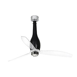 Faro Barcelona Ventilateur de plafond transparent à LED noir brillant avec moteur CC intelligent - Télécommande incluse, 3000K