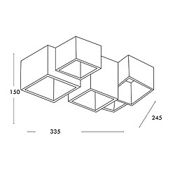 Acheter Plafonnier moderne carré à LED 5 GU10 lumière cuisine bain 230V