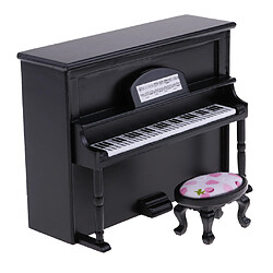 1/12 dollhouse miniature piano droit et tabouret kit artiste noir