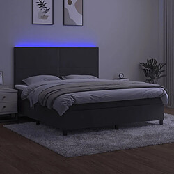 Avis vidaXL Sommier à lattes de lit avec matelas LED Gris foncé 180x200 cm