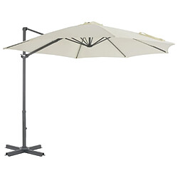 vidaXL Parasol de jardin en porte-à-faux et poteau en aluminium sable 