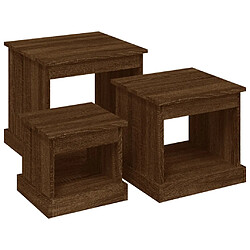 vidaXL Tables basses 3 pcs chêne marron bois d'ingénierie